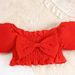 Independent Station Exclusive New Products Girls Puff Sleeve Bow Top Print Shorts Set_viptrois.com