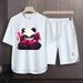 Men's Clothing 2024 Waffle Casual Summer Suit Men's Loose Teen Short sleeved T shirt Shorts Handsome Two piece Suit_viptrois.com