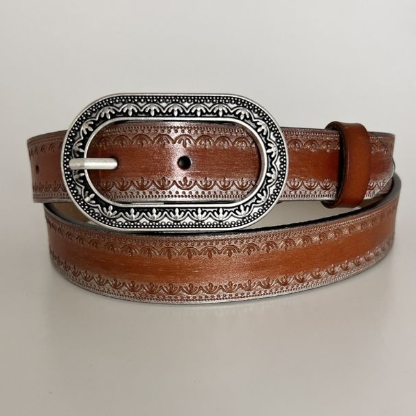 Gradient Color Leather Belt Belt Women's Trendy Niche Dark Gradient Color Leather Belt Retro Old_viptrois.com