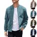 Men's Clothing Autumn Suede Solid Color Men's Zipper Jacket Casual Retro Long Sleeved Cardigan Coat Men_viptrois.com