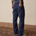 16 Oz Pearl Canvas Cotton Three-pin High Color Fastness Heavy Legal Blue Trousers Triangle Casual Trousers_viptrois.com