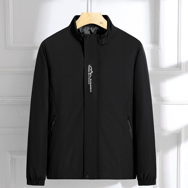 Men's Clothing Spring And Autumn Thin Large Size Versatile Solid Color Stand Collar Jacket New Style Trendy Korean Style Handsome Slim Fit Casual_viptrois.com