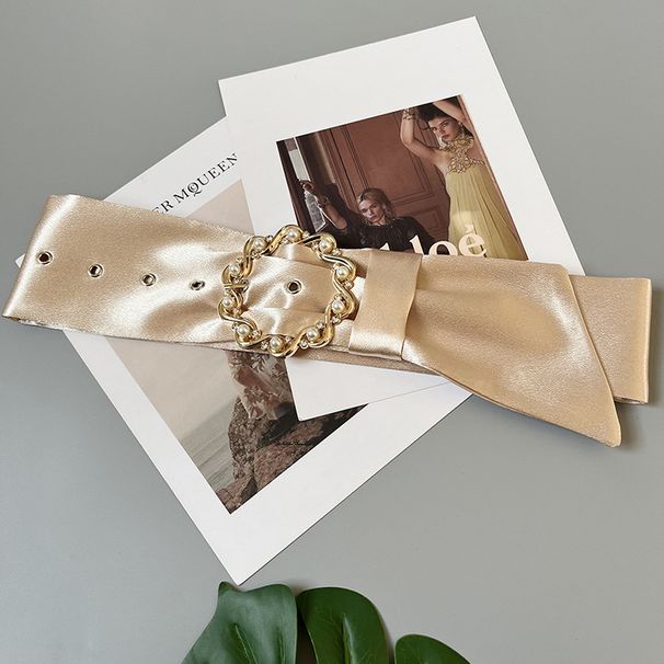 Women's Belt Decoration Versatile Fabric Satin Silk Wide Elongated Ethnic Style Dress Shirt Korean Style Girdle_viptrois.com