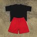 25 Years Of New Men's Summer American Street T-shirt Short Sleeves And Shorts Set Cartoon Angry Child Print_viptrois.com
