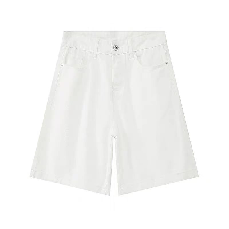 Men's Clothing Men's Loose Straight Denim Shorts Summer Retro Distressed Blue Versatile Hot Pants Trendy Brand_viptrois.com