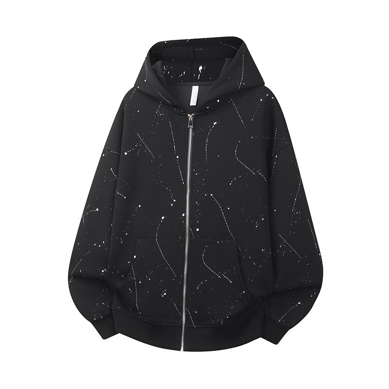Men's Clothing Graffiti Cardigan Hoodie Men's 2025 Autumn New Korean Fashion Brand Zipper Jacket Couple's Factory Direct Sales_viptrois.com