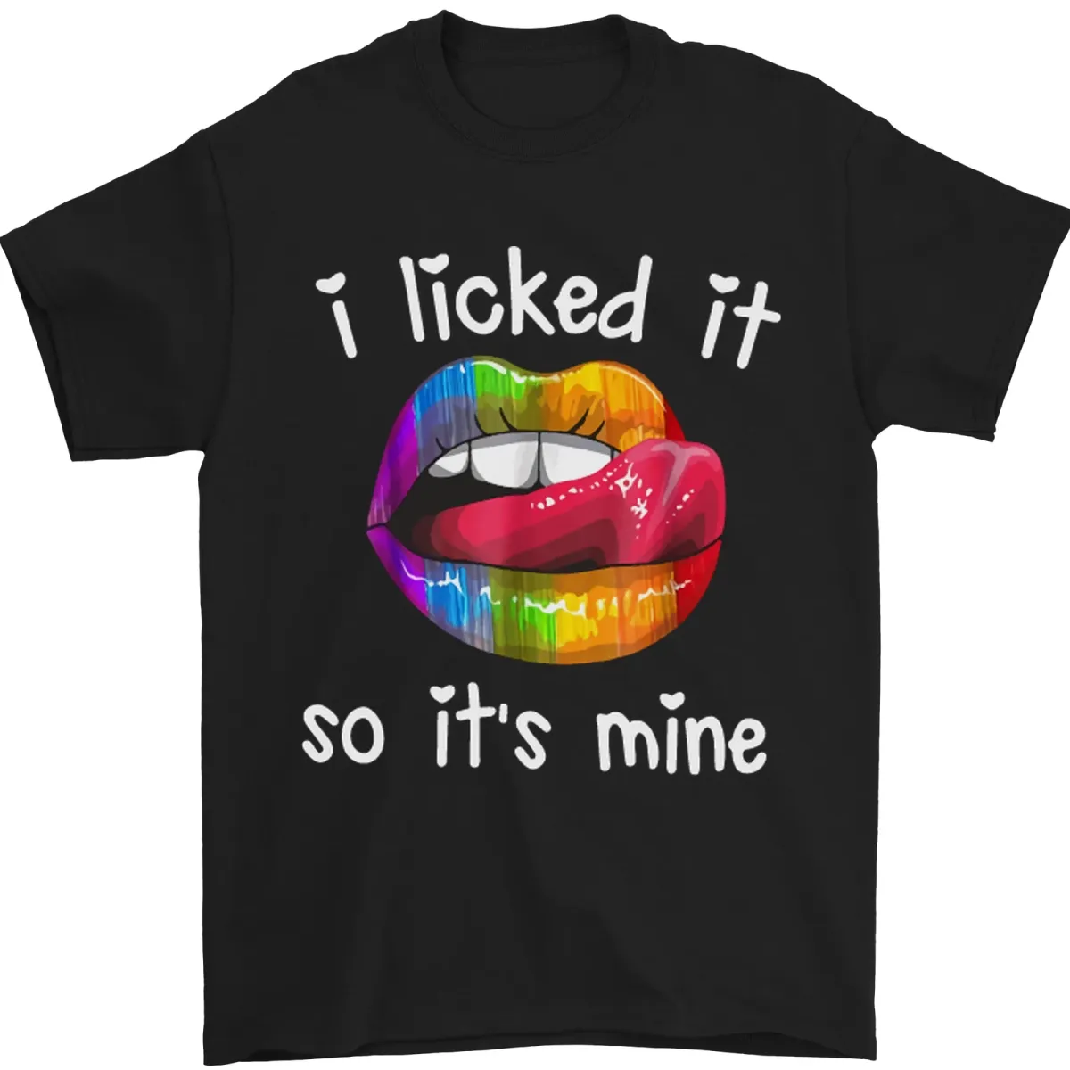 LGBT I Licked It So Its Mine Gay Pride Day Mens T-Shirt Mens Womens Tees Top 100% Cotton_viptrois.com