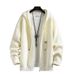 Deer Plush Solid Color Sweater Cardigan Versatile And Fashionable Hooded Knitted Sweater Sweater Thread Jacket_viptrois.com