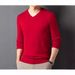 Pure Hengyuanxiang Wool Sweater Men, Spring Autumn V-Neck Sweater, High Elastic Breathable Top For Middle-Aged And Young_viptrois.com