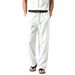 Men's Clothing Men's Plus Size Linen Trousers Wide Leg Casual Straight Leg Drape Breathable Summer For Formal & Casual For Men_viptrois.com
