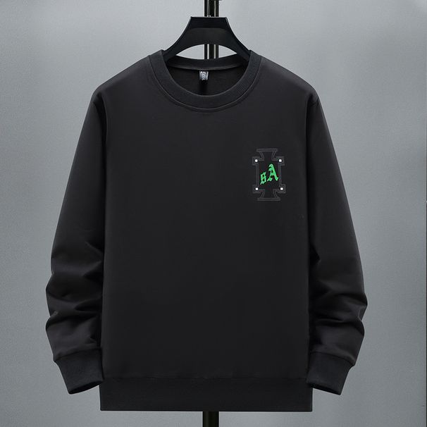 Men's Clothing Sweatshirt Spring And Autumn New Round Neck Enlarged Plus Fat Loose Large Size Casual Pants Sports Suit Trend_viptrois.com