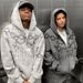 Europe and the United States loose high street letters patch zip hoodie printed tide with the same cardigan jacket men and women sweater_viptrois.com