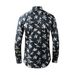 Premium Digital Print Men's Shirt - 80s High-Density Cotton Slim Fit Casual Shirt With UV Protection & Breathable Fabric (Navy Floral, Sizes 38-48)_viptrois.com