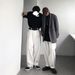 Men's Clothing Oversize High Waist Loose Ins Retro Lazy Casual Wide Leg Denim Mopping Trousers For Men And Women_viptrois.com