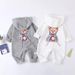 Newborn Baby Spring And Autumn Long Sleeved Sweatshirt With Bear Hood, Cute And Super Cute One Piece Romper, Outdoor Clothes And Crawling Clothes_viptrois.com