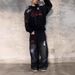 Streetwear Hoodie With Cross Print & Flag Embroidery - Loose Fit Zip-Up Hooded Sweatshirt For Men & Women_viptrois.com
