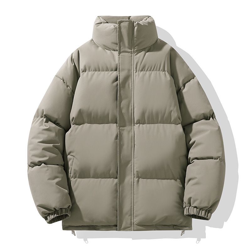 Men's Winter Thickened Puffer Jacket - Loose Fit Unisex Zip-Up Coat, Polyester-Filled Warm Parka For Teens & Young Adults (Multiple Colors)_viptrois.com