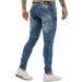 Men's Slim Fit Stretch Ripped Skinny Jeans | Biker Style Denim Pants With Tapered Leg For Casual Wear_viptrois.com