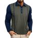 Nordmann Cross-Border Autumn Winter Clothing Color-Block Turn-Down Collar Long Sleeve Button Foreign Trade Men's Casual Polo Base_viptrois.com