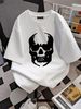 John Varvatos USA Skull Graphic T Shirt Distressed Mens Gray Size XL Versatile Comfortable Breathable Streetwear Stretched Summer Designer Clothes_viptrois.com