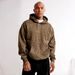 Men's Clothing Men's Loose Fit Leopard Print Hooded Sweatshirt With Pockets - Long Sleeve Casual Pullover (Brown/Black)_viptrois.com