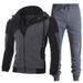 Men's Clothing Autumn And Winter Sports Splicing Men's Casual Long Sleeved Trousers Two Piece Suit 2024 Hooded Sports Popular Men's Suit_viptrois.com