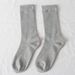 Vertical calf socks mid-height socks autumn and winter cotton socks solid color stockings for women_viptrois.com