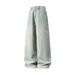 Men's Clothing Striped Washed Distressed Jeans For Men Autumn Style Trendy Brand Loose Straight Leg Pants Silhouette Versatile Long Pants_viptrois.com
