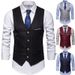 Men's Clothing Groomsmen Dress Vest Business Casual Suit Men's Vest Style Slim Vest_viptrois.com