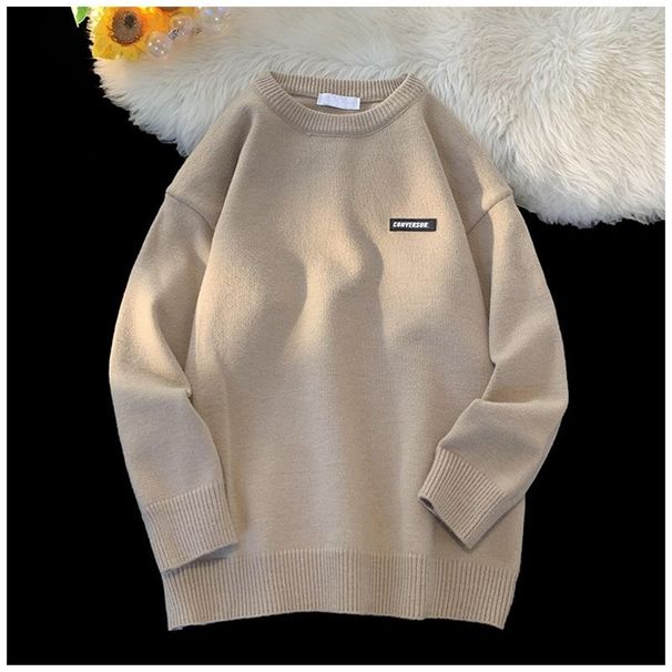 Trendy And Fashionable Korean Casual Round Neck Men's New Label Student Youth Knitted Sweater Top 1_viptrois.com