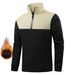 Men's Fleece-Lined Camo Half-Zip Sweatshirt - Winter Stand Collar Pullover, Soft Velvet Interior, Trendy Streetwear (Black/Camo Green/Khaki)_viptrois.com