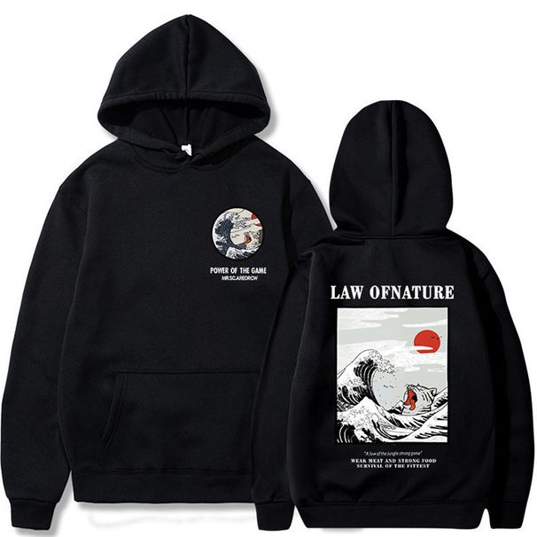 Hip-Hop Trendy Brand Japanese Style Funny Cat Wave Fashion Casual Printed Pullover Sweatshirt For Men And Women_viptrois.com