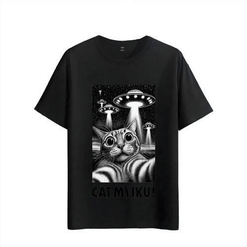 Tshirt Muscle Freaks Alien Cat Funny 2026 Style Kitten UFO_viptrois.com