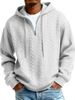 Cross-Border European And American New Heavyweight Trend Jacquard Long Sleeve Hooded Sweatshirt Solid Color Loose Fit_viptrois.com