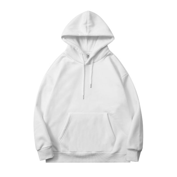 Men's Oversize Fleece Hoodie - 350g Heavyweight Winter Pullover With Drop Shoulder & Kangaroo Pocket (White/Black/Tan/Charcoal/Smoke Grey)_viptrois.com