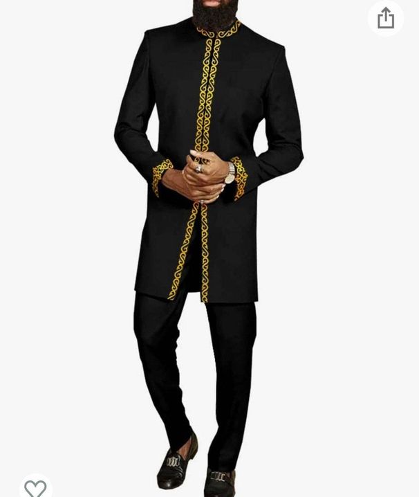 Men's Clothing Hot Selling Men's Long African Hot Stamping African, Ethnic Style 2 Piece Suit Men's New Suit_viptrois.com