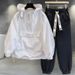 Men's Clothing Hooded Jacket Suit Men Ins Trendy Work Wear Splicing Design Windbreaker Long Sleeved Top With Loose_viptrois.com