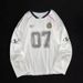 Men's Clothing Retro Football Jersey Style Long Sleeved T Shirt Loose Top Sweatshirt_viptrois.com