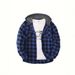 Men's New York Fashion Trend Hooded Plaid Sweatshirt Flannel Hoodie_viptrois.com