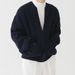 Men's Clothing Knitted Cardigan Jacket Trendy Solid Color Round Neck Sweater Loose Casual Style_viptrois.com
