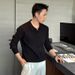 Solid Color Pit Stripe Pullover Knitted Sweater For Autumn And Winter Fashion, Wool Solid Color Thread Sweater_viptrois.com