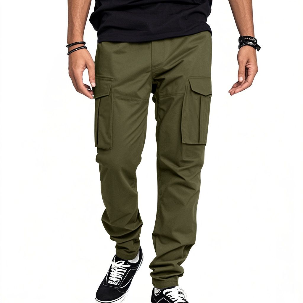 Men's Clothing Men's Loose Casual Workwear Trousers Spring Style Drawstring Multi Pocket Straight Fit For Formal & Casual_viptrois.com
