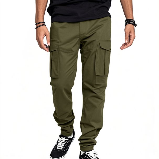 Men's Clothing Men's Loose Casual Workwear Trousers Spring Style Drawstring Multi Pocket Straight Fit For Formal & Casual_viptrois.com