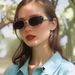 New Fashion Metal Frame Oval Small Frame Anti Ultraviolet Sunglasses For Men And Women Concave Shape Photo Sunglasses_viptrois.com