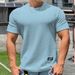 Men's Snake Print Fitness T-Shirt - Breathable Polyester Round Neck Tee For Gym & Streetwear (White/Grey/Khaki/Black/Blue/Matcha, M-3XL)_viptrois.com