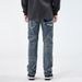 Autumn/Winter High Street Jeans For Men Loose Ripped Patch Straight Leg Vintage Denim Trousers For Men_viptrois.com