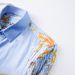 Men's Slim Fit Casual Shirt - Blue Striped Cotton Blend Patchwork Design, Comfortable & Stylish For Everyday Wear_viptrois.com