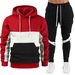 Tri-Color Hooded Tracksuit Set – Men’s Athletic Jogger & Zip-Up (M-XXXL, 6 Color Blocks, 90% Polyester)_viptrois.com
