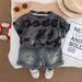 Male 2025 New Baby With Diamond English Short Sleeve Cute Casual Thin Summer Set_viptrois.com