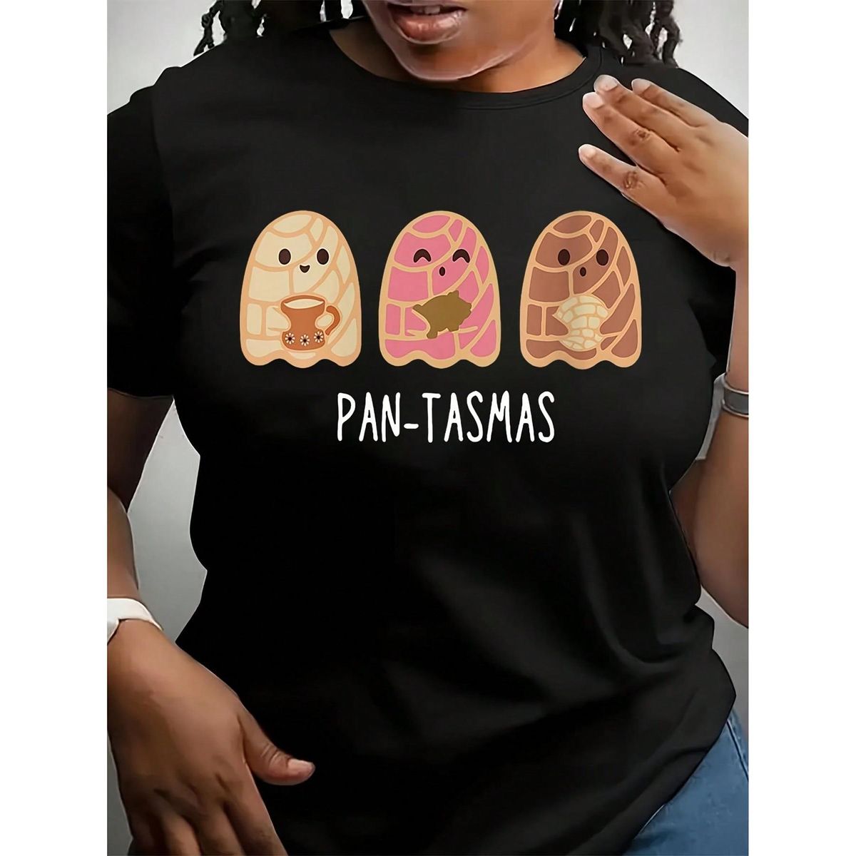 Camiseta Divertida Pantasmas, Camisetas Conchas Fantasma Lindas, Latina, Camiseta Mexicana, Regalo Halloween Para Mujer_viptrois.com